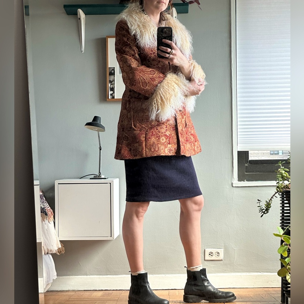 Brocade and alpaca jacket